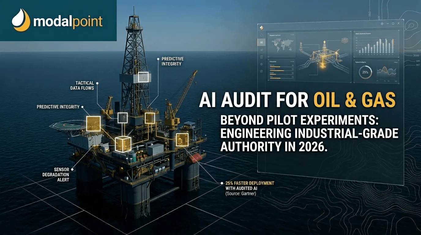 Semi-submersible rig with glowing data overlays and AI diagnostics