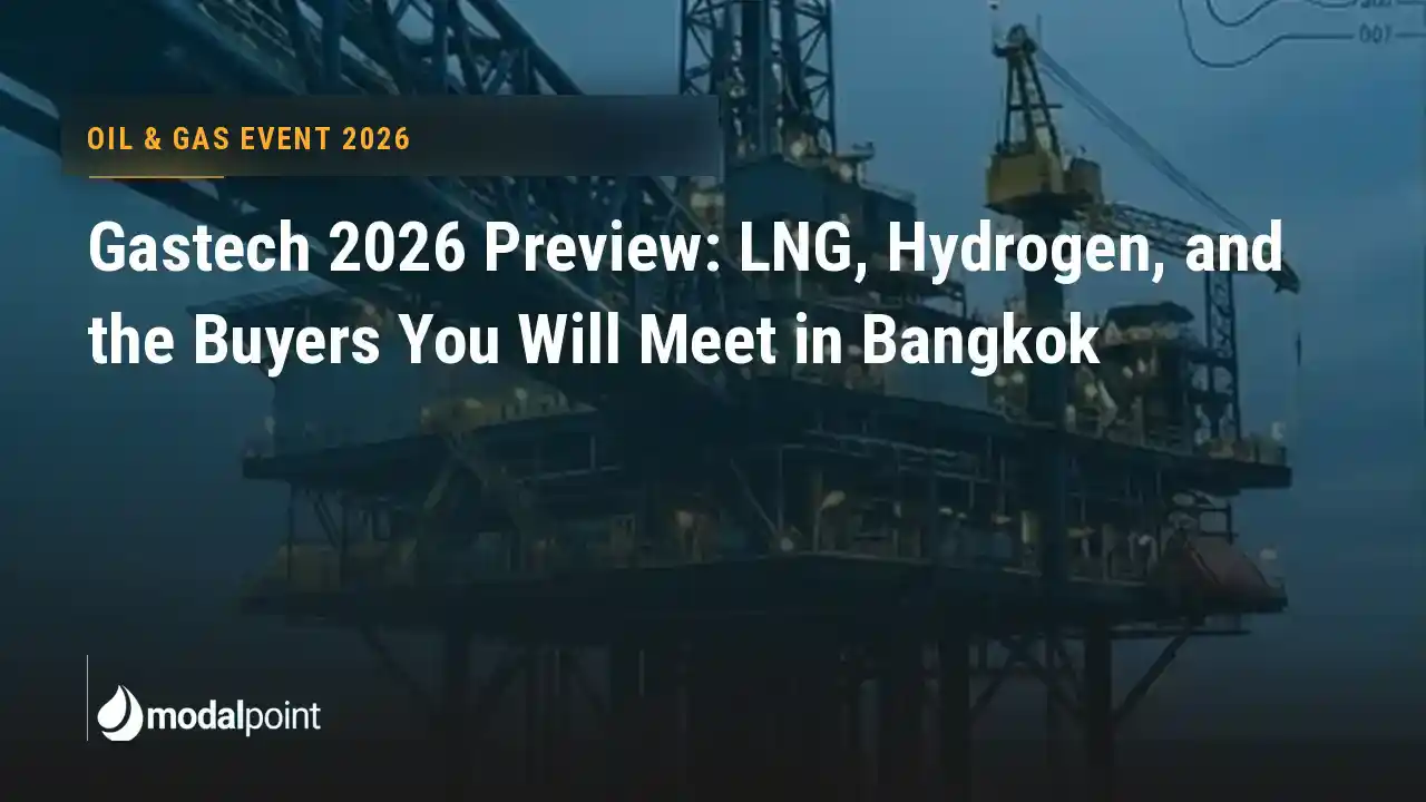 Offshore LNG platform representing Gastech 2026 Bangkok, the oil and gas event covering LNG conference buyers and hydrogen energy conference 2026 trends